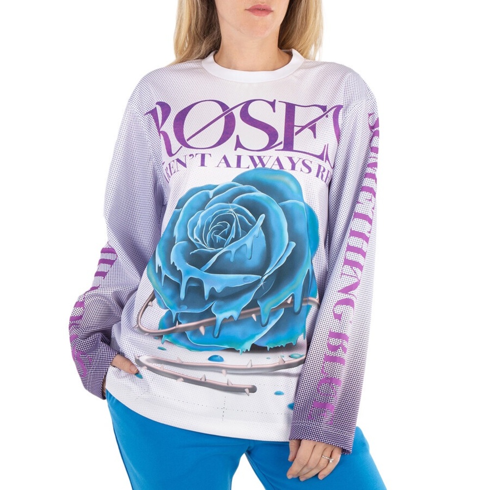Burberry Long Sleeve Top - Blue and Purple floral